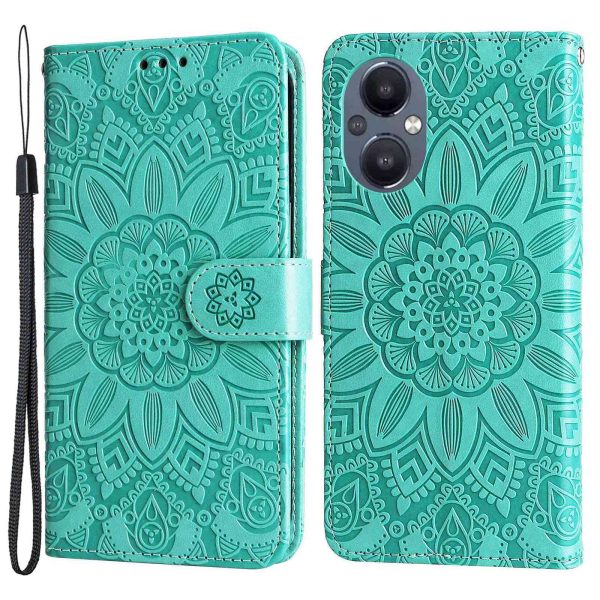 For Oppo Reno7 Z 5G   A96 5G   F21 Pro 5G   Reno7 Lite 5G   OnePlus Nord N20 5G PU Leather Phone Case Imprinted Sunflower Stand Magnetic Flip Wallet Cover with Strap Discount