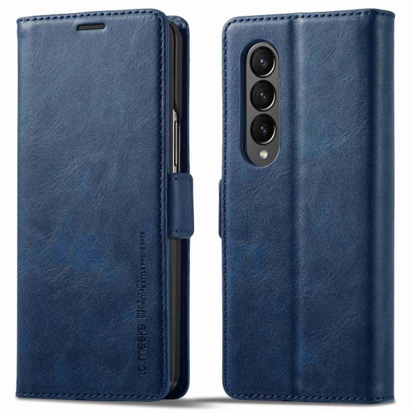 LC.IMEEKE for Samsung Galaxy Z Fold4 5G Drop-proof Phone Wallet Case RFID Blocking Stand Double Magnetic Clasps PU Leather + PC Phone Cover Online now