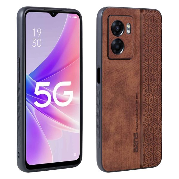 AZNS For Oppo A57 (2022) 5G   A77 5G   Realme Q5i   V23 4G Imprinted Pattern Phone Case PU Leather Coated TPU Shockproof Shell Online now