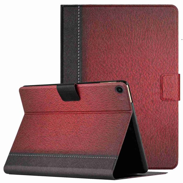 For Samsung Galaxy Tab A8 10.5 (2021)   X205   X200 Bi-color Splicing PU Leather Tablet Case with Stand Card Holder with Auto Wake   Sleep For Sale