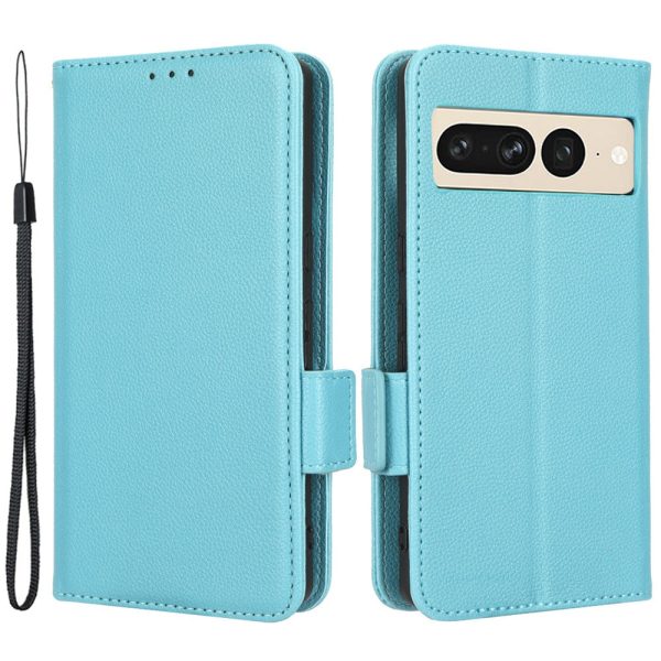 Litchi Texture Phone Cover for Google Pixel 7 Pro 5G, PU Leather Dual Magnetic Clasp Shockproof Phone Case Wallet Stand Online