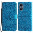 For Oppo Reno7 Z 5G   A96 5G   F21 Pro 5G   Reno7 Lite 5G   OnePlus Nord N20 5G PU Leather Phone Case Imprinted Sunflower Stand Magnetic Flip Wallet Cover with Strap Discount