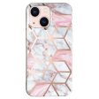 Flexible TPU Phone Case for iPhone 13 6.1 inch, Scratch-resistant Electroplating Splicing Marble Pattern IMD Phone Cover Cheap