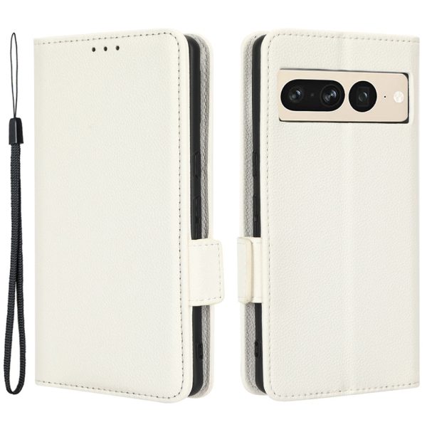 Litchi Texture Phone Cover for Google Pixel 7 Pro 5G, PU Leather Dual Magnetic Clasp Shockproof Phone Case Wallet Stand Online