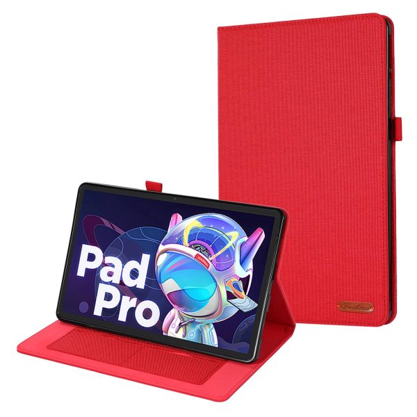 For Lenovo Tab P11 Pro Gen 2 Cloth Texture PU Leather Tablet Case Foldable Stand Card Holder Protective Cover Online Hot Sale