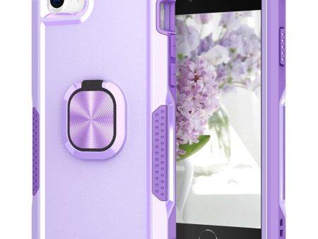 For iPhone 7 4.7 inch   8 4.7 inch   SE (2022)   SE (2020) Rotatable Ring Kickstand Drop-proof PC + Silicone 3-in-1 Hybrid Phone Case Protective Back Cover Discount