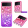 YB Quicksand Series-3 for Samsung Galaxy Z Flip4 5G Soft TPU Back Cover Gradient Quicksand Liquid Flowing Sparkle Shell Supply