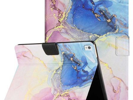 For iPad 10.2 (2021)   (2020)   iPad Air 10.5 inch (2019) Marble Pattern Printing Stand Leather Tablet Case with Card Holder and Auto Wake   Sleep Online