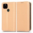 For Google Pixel 5a 5G Grid Texture Magnetic Auto-absorbed Phone Case PU Leather Wallet Stand Folio Flip Cover Online