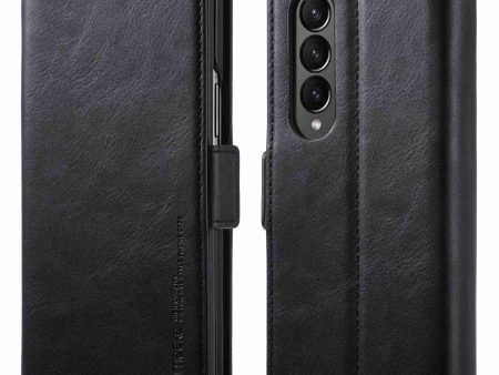 LC.IMEEKE for Samsung Galaxy Z Fold4 5G Drop-proof Phone Wallet Case RFID Blocking Stand Double Magnetic Clasps PU Leather + PC Phone Cover Online now