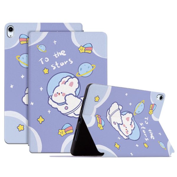 For iPad Air (2022) (2020) Shockproof Stand Tablet Case Cartoon Pattern Printing PU Leather Auto Wake Sleep Protective Cover Online now