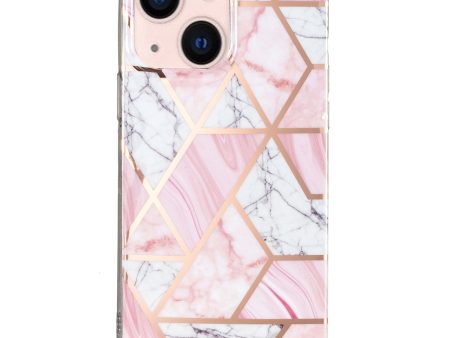 Flexible TPU Phone Case for iPhone 13 6.1 inch, Scratch-resistant Electroplating Splicing Marble Pattern IMD Phone Cover Cheap