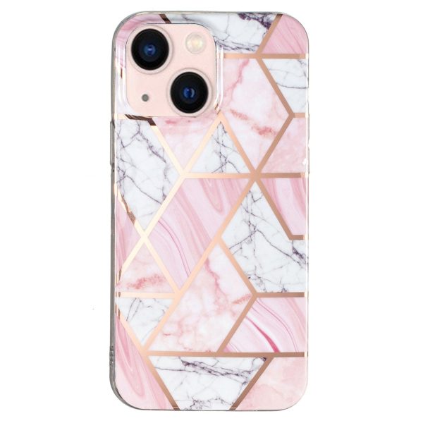 Flexible TPU Phone Case for iPhone 13 6.1 inch, Scratch-resistant Electroplating Splicing Marble Pattern IMD Phone Cover Cheap