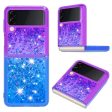 YB Quicksand Series-3 for Samsung Galaxy Z Flip4 5G Soft TPU Back Cover Gradient Quicksand Liquid Flowing Sparkle Shell Supply