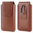 For 5.5-6.1inch Mobile Phone Waist Bag PU Leather Vertical Holster with Belt Loop and Carabiner Online Sale