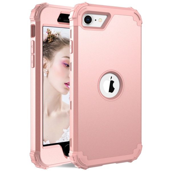 For iPhone 7   8   SE (2020)   SE (2022) 3-in-1 Mobile Phone Case Fall Proof Silicone + PC Thickened Corner Hybrid Cover Supply