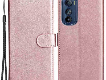 For Motorola Edge 30 5G KT Leather Series-2 PU Leather Wallet Case Solid Color Adjustable Stand Drop-proof Phone Cover with Strap Online Sale