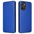 For Realme 9i 5G Carbon Fiber Texture PU Leather Phone Stand Case Card Slot Design Auto-absorbed Magnetic Protective Cover Discount