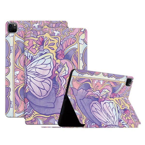 For iPad Pro 11-inch (2018)   (2020)   (2021) Protective Case Folio Flip Cover Butterfly Printed Shockproof Tablet Case with Stand Supply