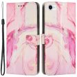 For iPhone 6   7   8 4.7 inch   SE (2020)   (2022) PU Leather Stand Case Marble Pattern Printing Magnetic Clasp Phone Wallet Cover with Strap Discount