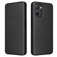 For Realme 9i 5G Carbon Fiber Texture PU Leather Phone Stand Case Card Slot Design Auto-absorbed Magnetic Protective Cover Discount