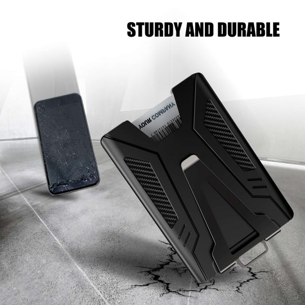 KB004 Metal + PC Business Card Holder ID Credit Card Storage Case with Money Clip and Retractable Key Chain Online Sale