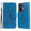 Cell Phone Cover For Oppo Reno8 5G (Global Version), Shockproof PU Leather Flip Wallet Case Flower Imprinting Stand Phone Shell Sale