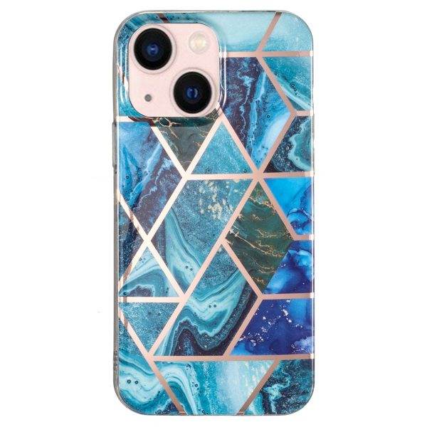 Flexible TPU Phone Case for iPhone 13 6.1 inch, Scratch-resistant Electroplating Splicing Marble Pattern IMD Phone Cover Cheap