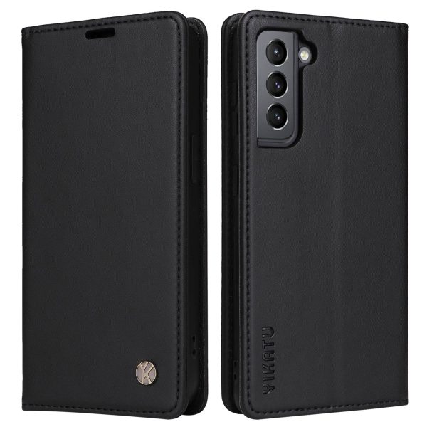 YIKATU Full Protection Phone Case for Samsung Galaxy S21 FE 5G, YK- 001 Magnetic Closure Anti-drop Phone Flip Leather Cover Wallet Stand Hot on Sale