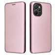 For Realme 9i 5G Carbon Fiber Texture PU Leather Phone Stand Case Card Slot Design Auto-absorbed Magnetic Protective Cover Discount