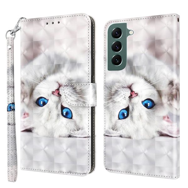 Wallet Phone Case for Samsung Galaxy S21 FE 5G, 3D Creative Pattern Printing PU Leather Stand Feature Flip Cover with Wrist Strap Online Sale