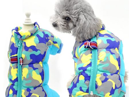 TG-CL060 Camouflage Splicing Pet Dog Zipper Coat Waterproof Winter Puppy Outwear Online now