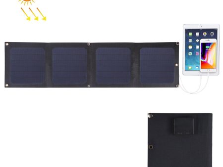 HAWEEL HWL2753B 14W 4-Panels Foldable ETFE Solar Panel Charger 5V   2.1A Max Dual USB Port Portable Solar Charger For Sale