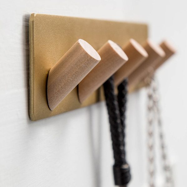 5 Hooks Punch Free Clothes Hanger Space Saving Wall Mounted Keys Coat Hook (with Nail-free Glue and Tape) Hot on Sale