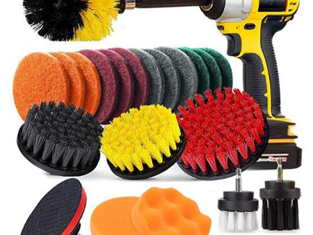 22Pcs 192922 Electric Drill Brush Set Scrub Pads and Sponge Bathroom Surfaces Tub Tile Power Scrubber Cleaning Kit For Cheap