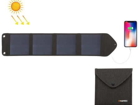 HAWEEL HWL2714 Small Size 14W 4-Panels Foldable Solar Panel Charger USB Port Portable Waterproof Solar Charger Online now