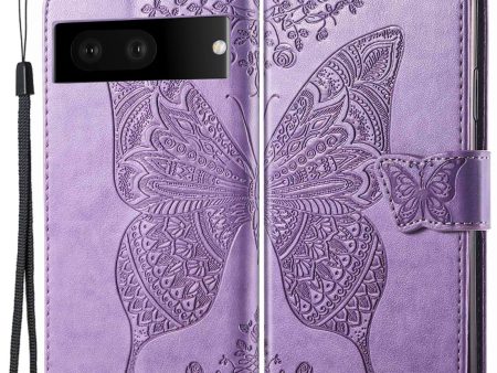 For Google Pixel 7 5G PU Leather Stand Wallet Case Imprinted Butterfly Pattern Phone Drop-proof Cover For Discount