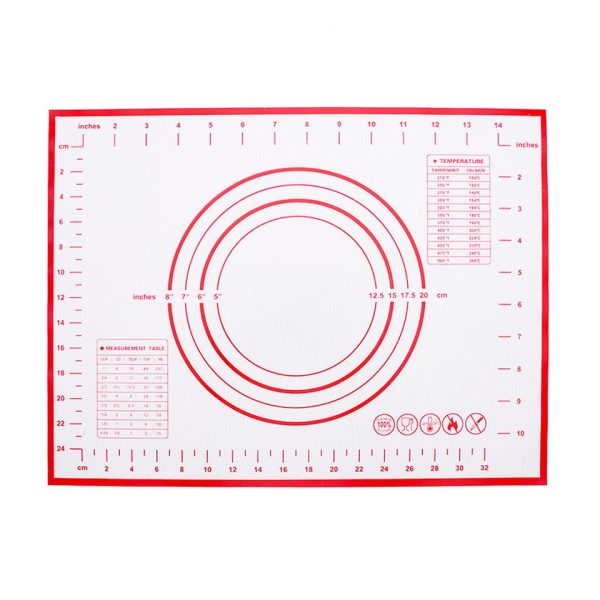 30cmx40cm Food-graded Silicone Mat Non-slip Kitchen Baking Cookies Pizza Pad with Measurement Scale (BPA-free, No FDA Certificate) Fashion