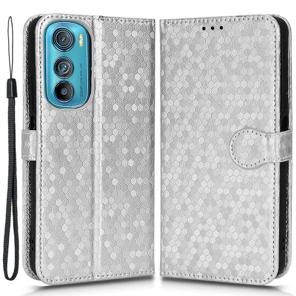 For Motorola Edge 30 5G Mobile Phone Bag Case Wallet Dot Pattern Imprinted PU Leather Stand Phone Cover Supply