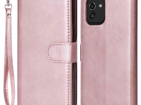 For Samsung Galaxy A03 (164.2 x 75.9 x 9.1mm) KT Leather Series-3 Stand Wallet Cover Detachable PU Leather Phone Case with Strap Fashion