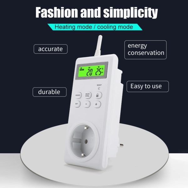 TS-3000 Thermoregulator Wireless Temperature Controller Thermostat Switch Timer Socket with Backlit Online now