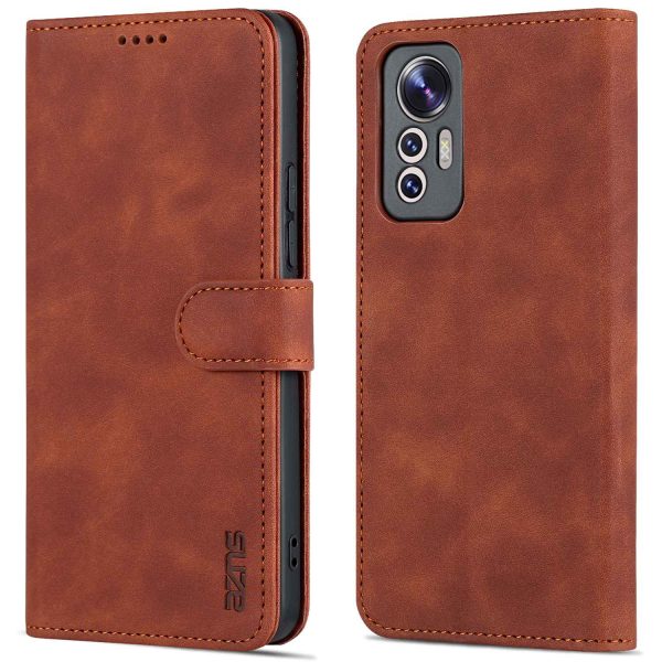 AZNS For Xiaomi 12 Lite 5G PU Leather Folio Flip Phone Cover Anti-drop Protection Stand Wallet Case Online Sale