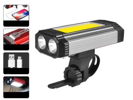 K011 Bike Light Front USB Rechargeable Bicycle Headlight COB LED Power Bank Emergency Lantern Car Repair Work Lights Supply