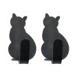 2Pcs Bathroom Storage Holder Cat Pattern Stainless Steel Kitchen Hanger Self-adhesive Hooks Towel Racks Door Clothes Wall Hanger Online Hot Sale