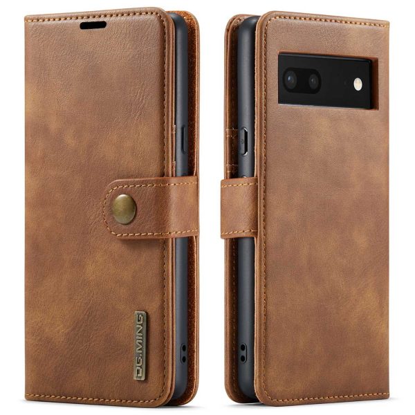 DG.MING For Google Pixel 7 5G Magnetic Absorption Split Leather Case Wallet Stand Detachable Phone Cover Online Sale