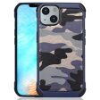 For iPhone 13 6.1 inch Anti-collision Camouflage Pattern PU Leather Coated Phone Back Cover with Airbag ABS+PC Protective Case Discount