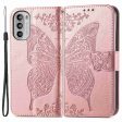 For Motorola Moto G52 4G Shockproof Case Butterfly Imprinted Wallet Phone Cover PU Leather Magnetic Clasp Stand Case with Strap Cheap