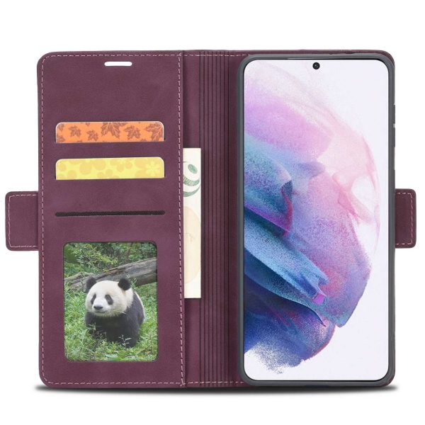 FORWENW F3-Series For Samsung Galaxy S22 5G Protective Case PU Leather Folio Flip Wallet Phone Cover with Stand Online now