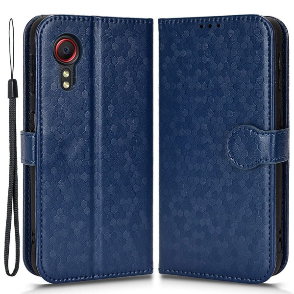 For Samsung Galaxy Xcover 5 Shockproof Phone Case Dot Pattern Imprinted Magnetic Clasp Leather Cover with Stand Wallet Online