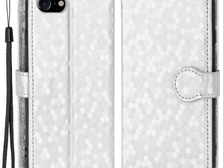 For iPhone 7   8 4.7 inch   SE (2020)   SE (2022) Magnetic Closing Dot Pattern Imprinted Phone Case PU Leather Wallet Stand Design Cover with Strap on Sale